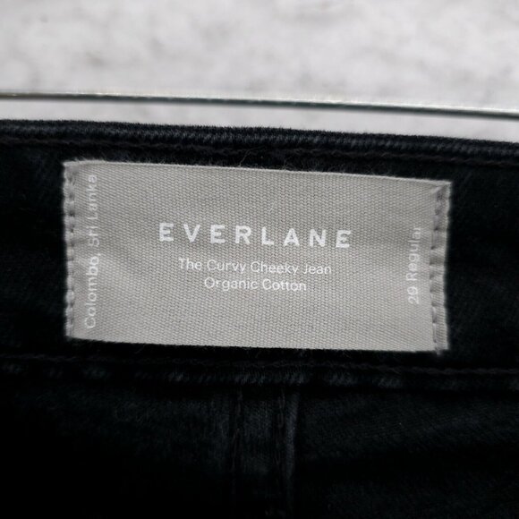 EVERLANE The Curvy Cheeky Jean Organic Cotton Spandex Faded Black 29 Regular - Picture 5 of 7